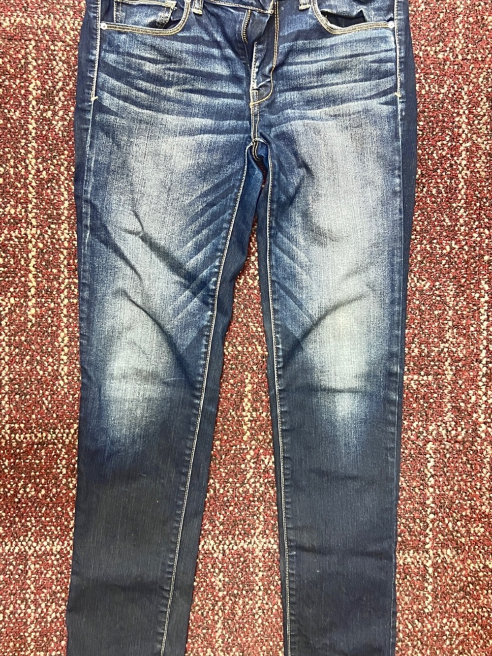 American Eagle Outfitters Faded Dark Denim Skinny Stretch Jeans